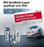 Ein einmaliges Angebot: Beim Kauf eines Braun- oder Oral-B-Premiumprodukts erhalten Kunden ein Gratis-Ticket der Deutschen Bahn